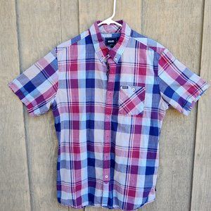 RIP CURL "Live The Search" Men's Large Short Sleeve Shirt, Slim Fit,  Pre-Owned